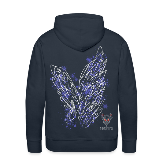 Men Hoodie Light Blue Wings - Navy