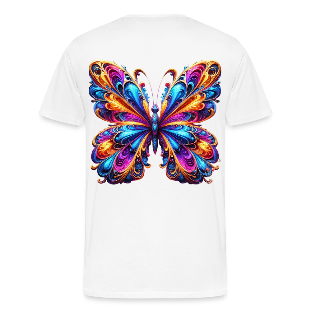 Men T-Shirt Vibrant Butterfly Elegance - Weiß