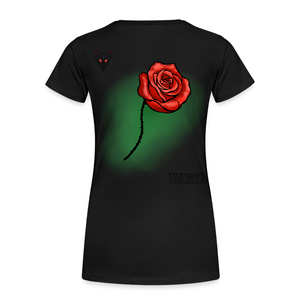 Woman T-Shirt Rose on Green 1 - Schwarz