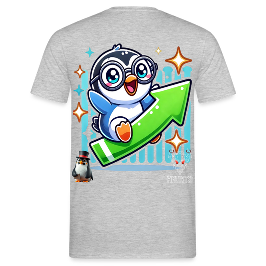 Men T-Shirt KasPenguin Riding the Trend - Grau meliert