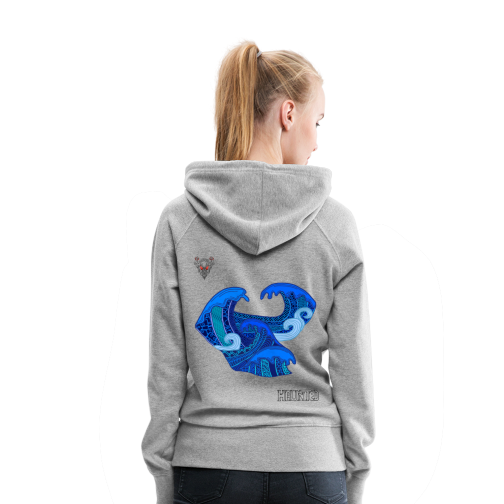 Woman Hoodie Waves Dark - Grau meliert