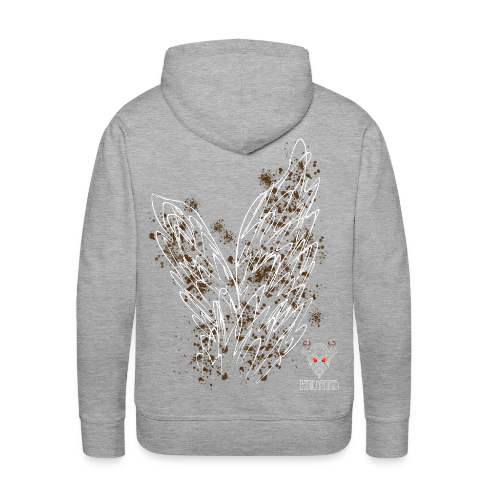 Men Hoodie Brown Wings - Grau meliert