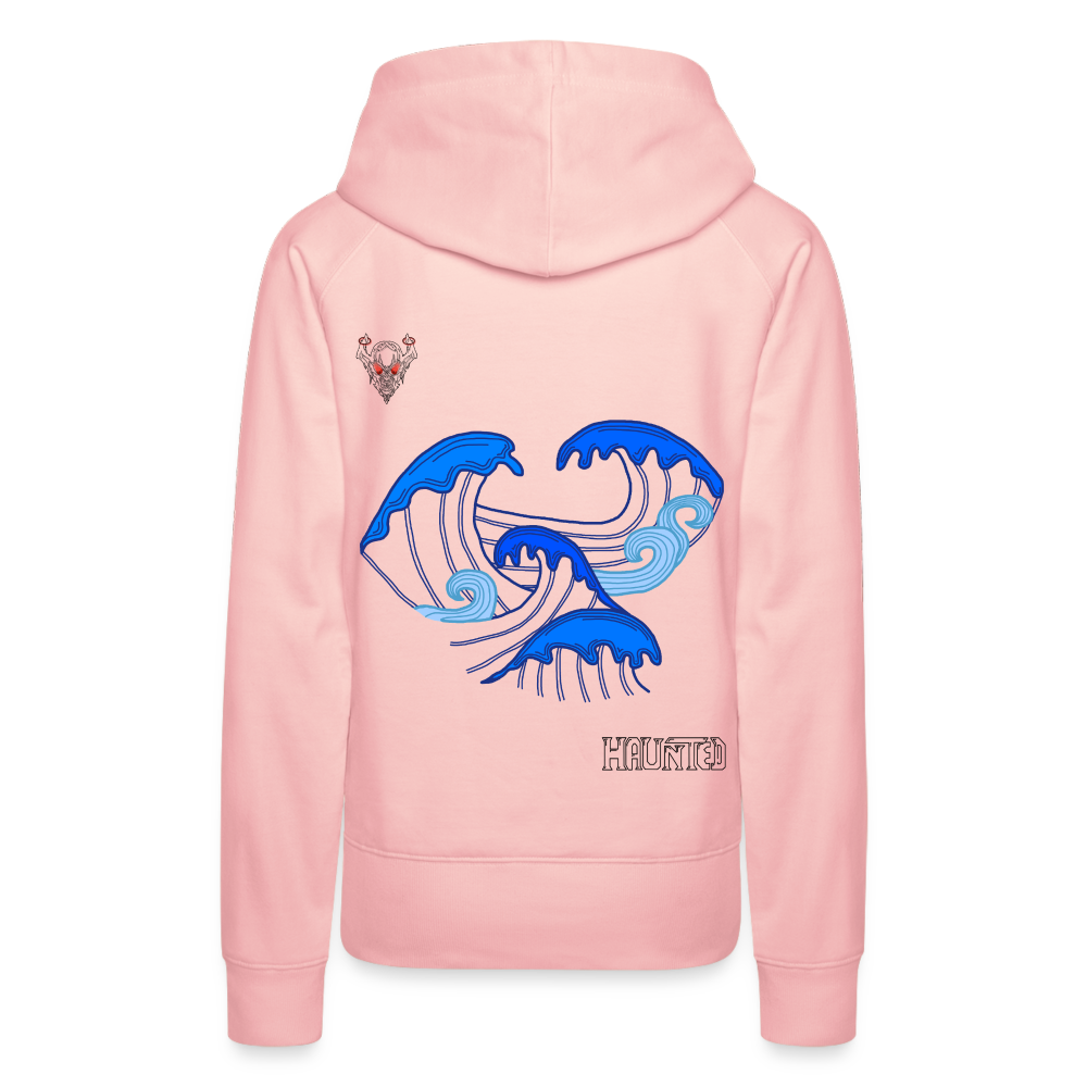 Woman Hoodie Waves clean Dark - Kristallrosa