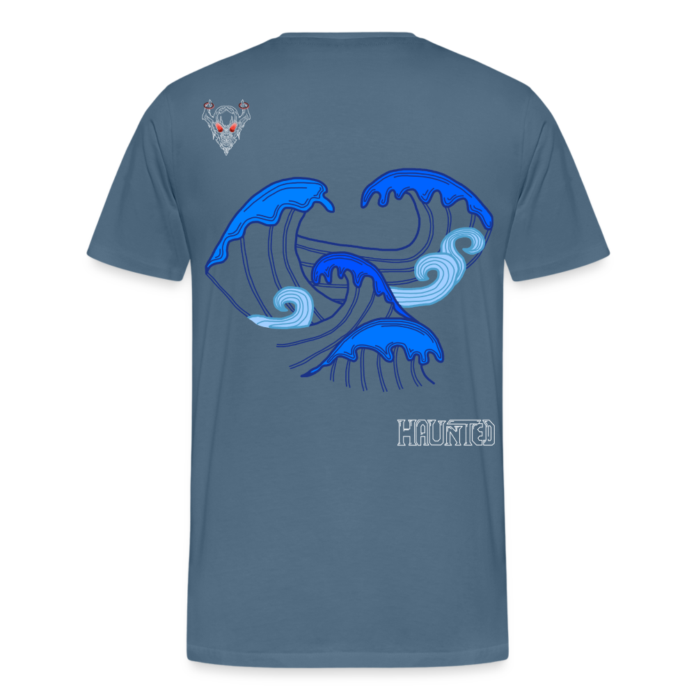 Man T-Shirt Waves clean Light - Blaugrau