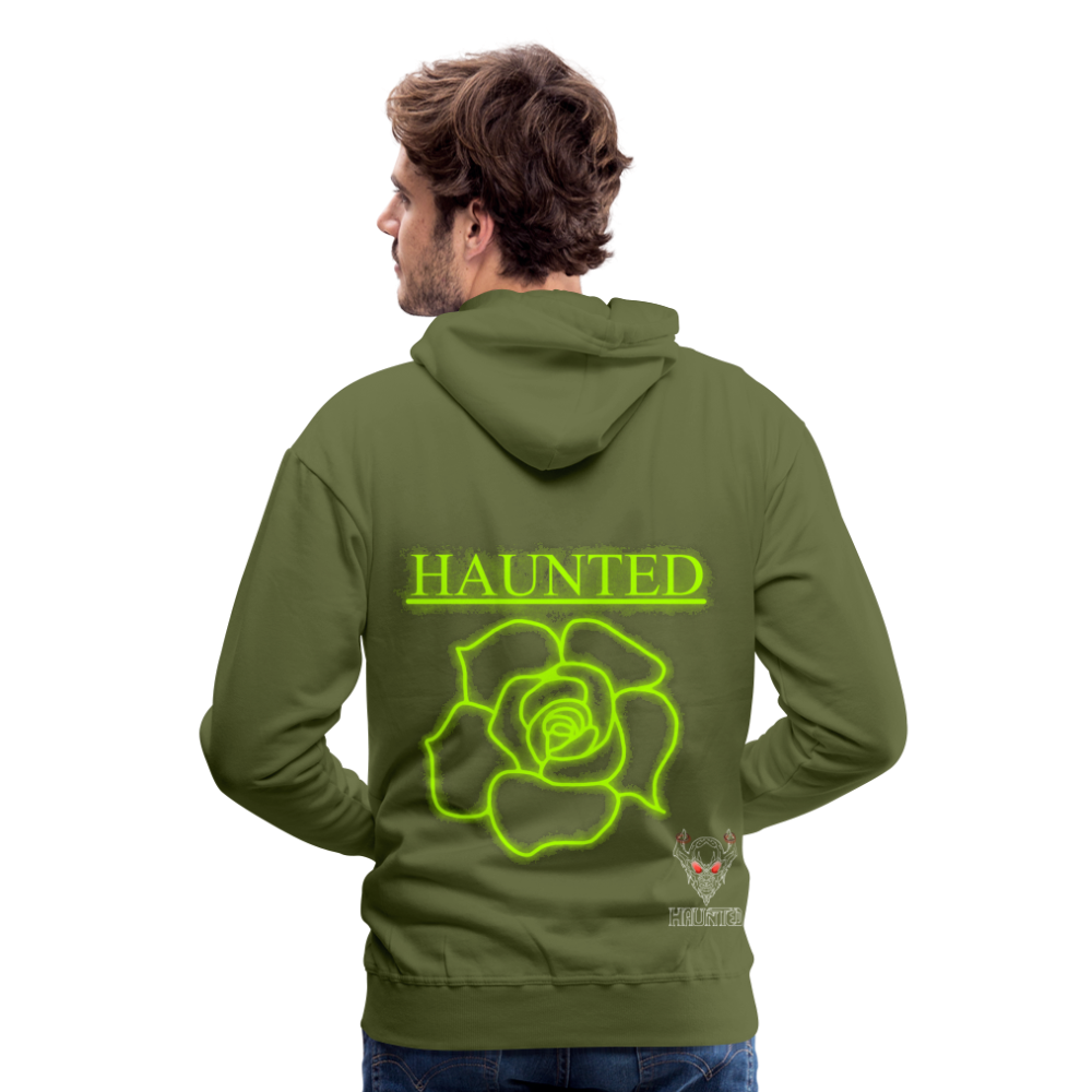 Men Hoodie Poison Neon Rose - Olivgrün