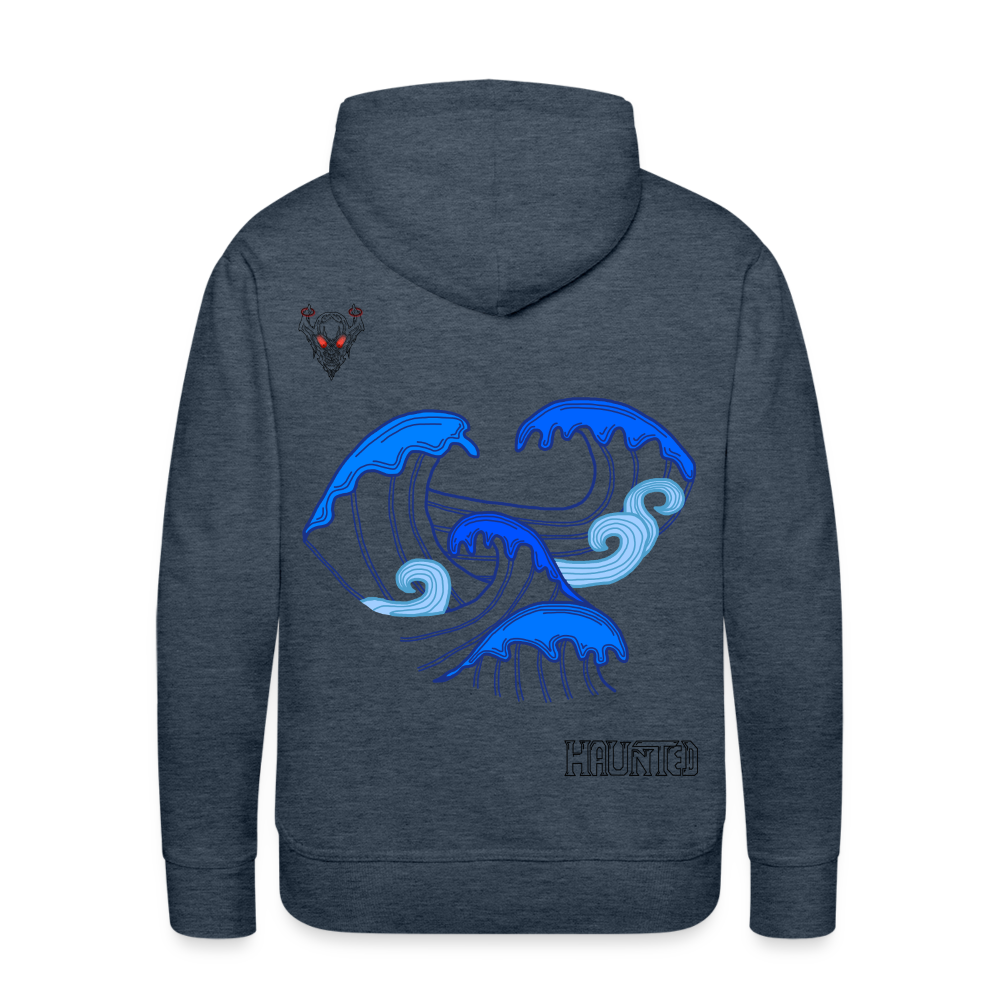 Men Hoodie Waves clean Dark - Jeansblau