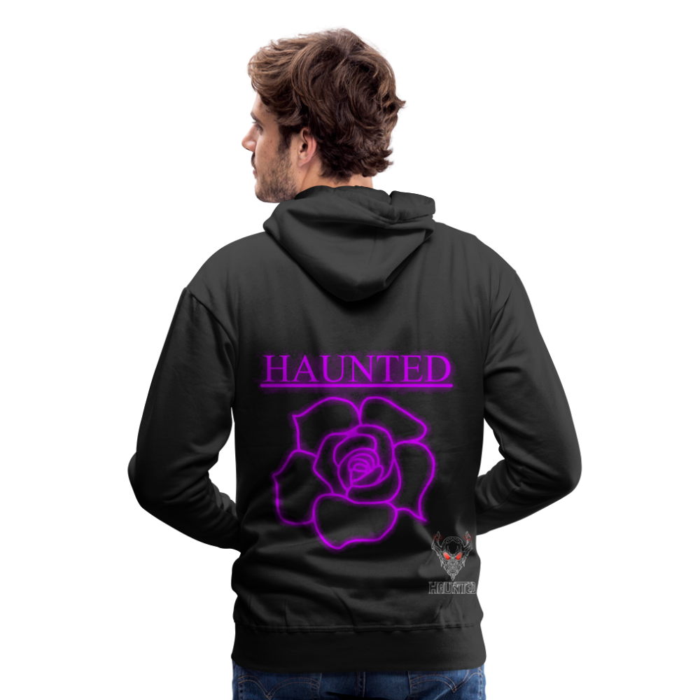 Men Hoodie Pink Neon Rose - Schwarz