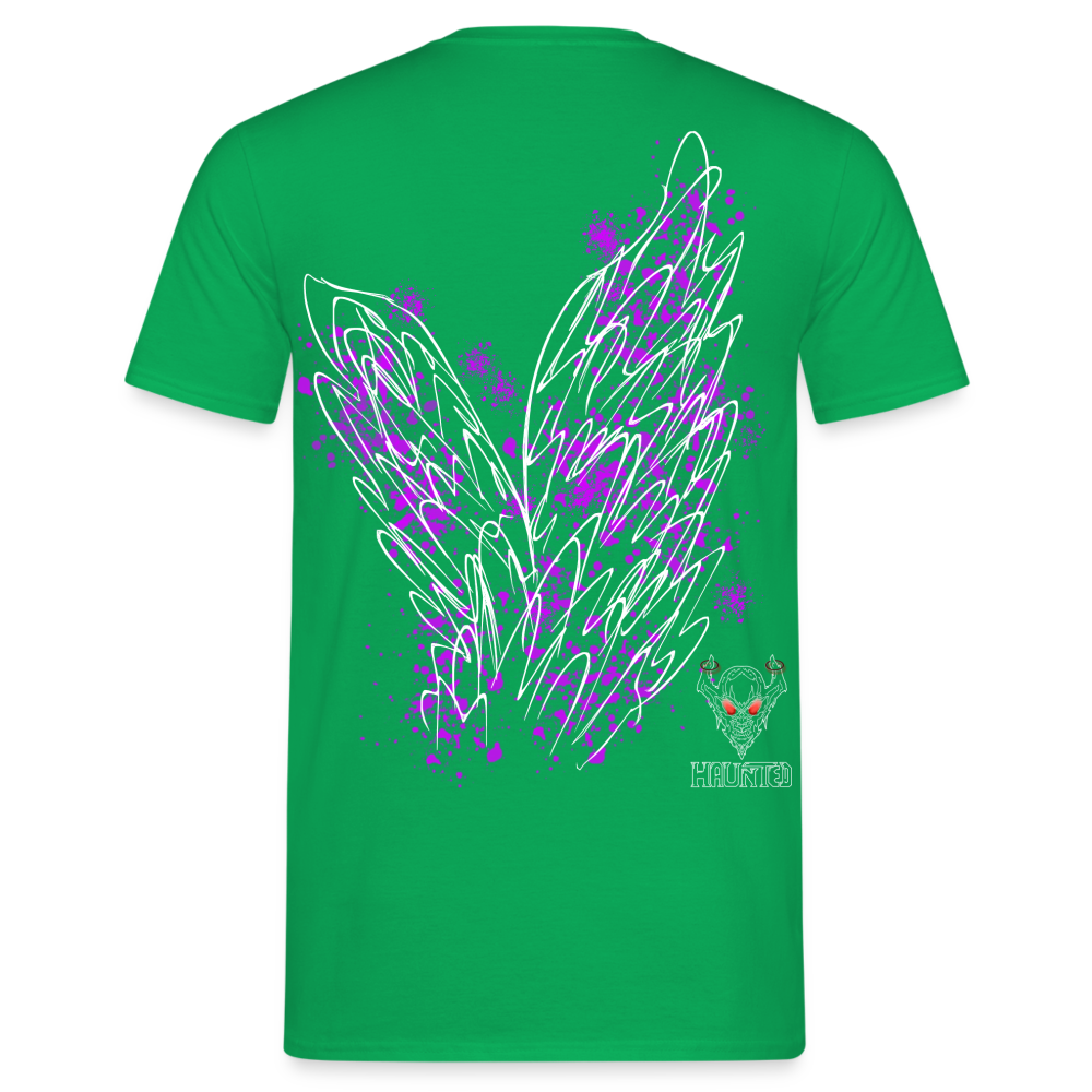 Men T-Shirt Pink Wings - Kelly Green