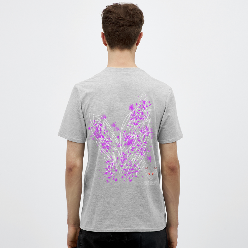 Men T-Shirt Pink Wings - Grau meliert