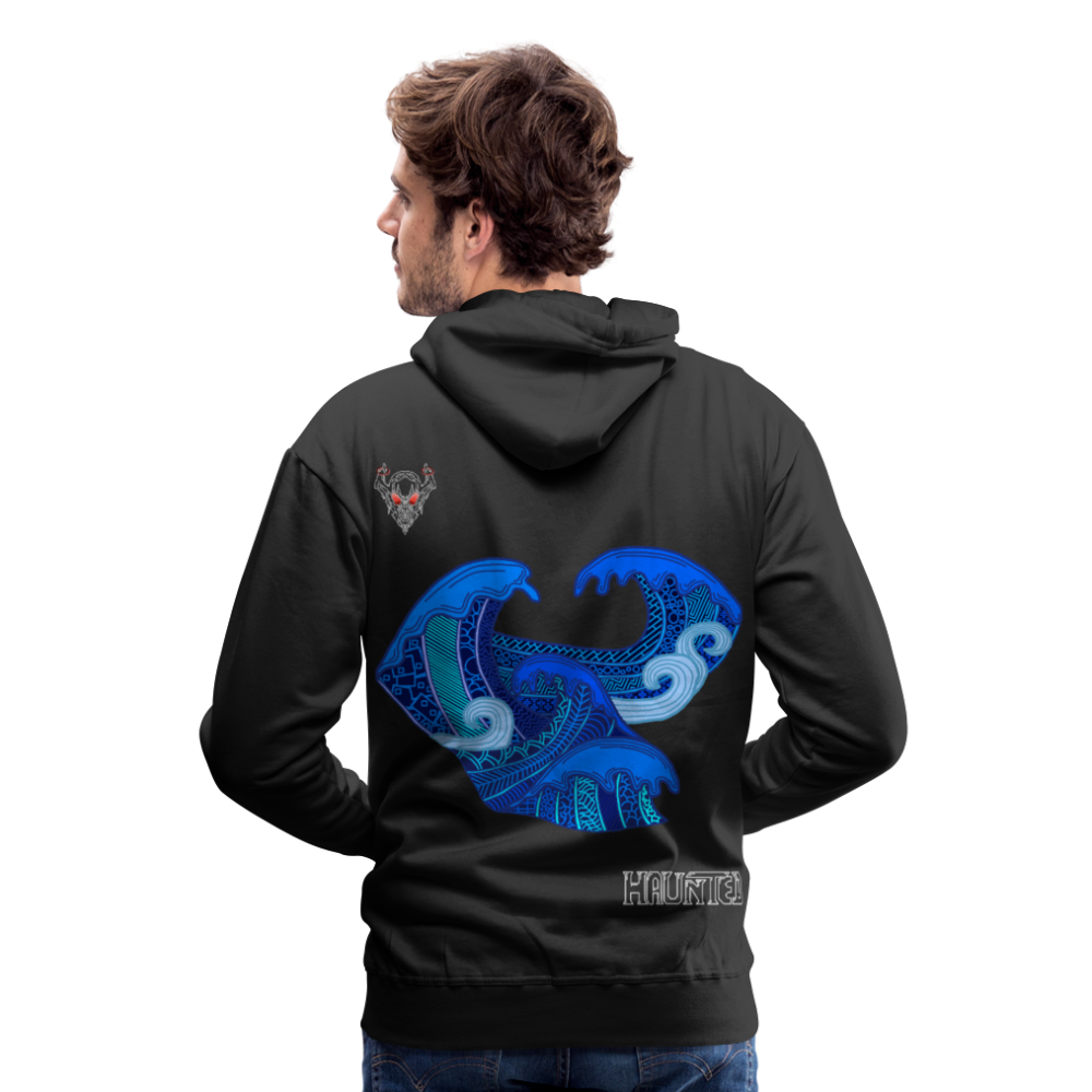 Men Hoodie Waves Light - Schwarz