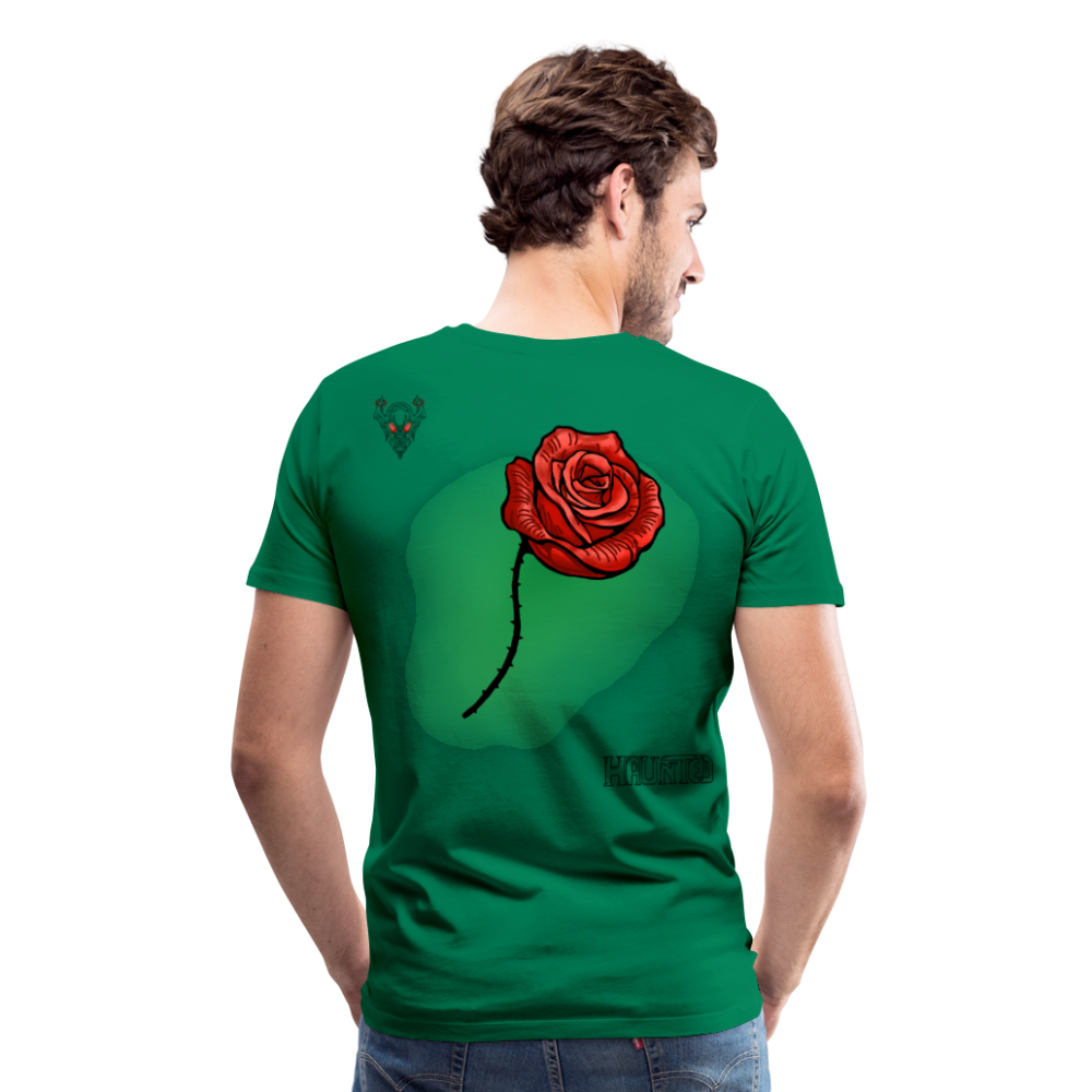 Man T-Shirt Rose on Green 2 - Kelly Green
