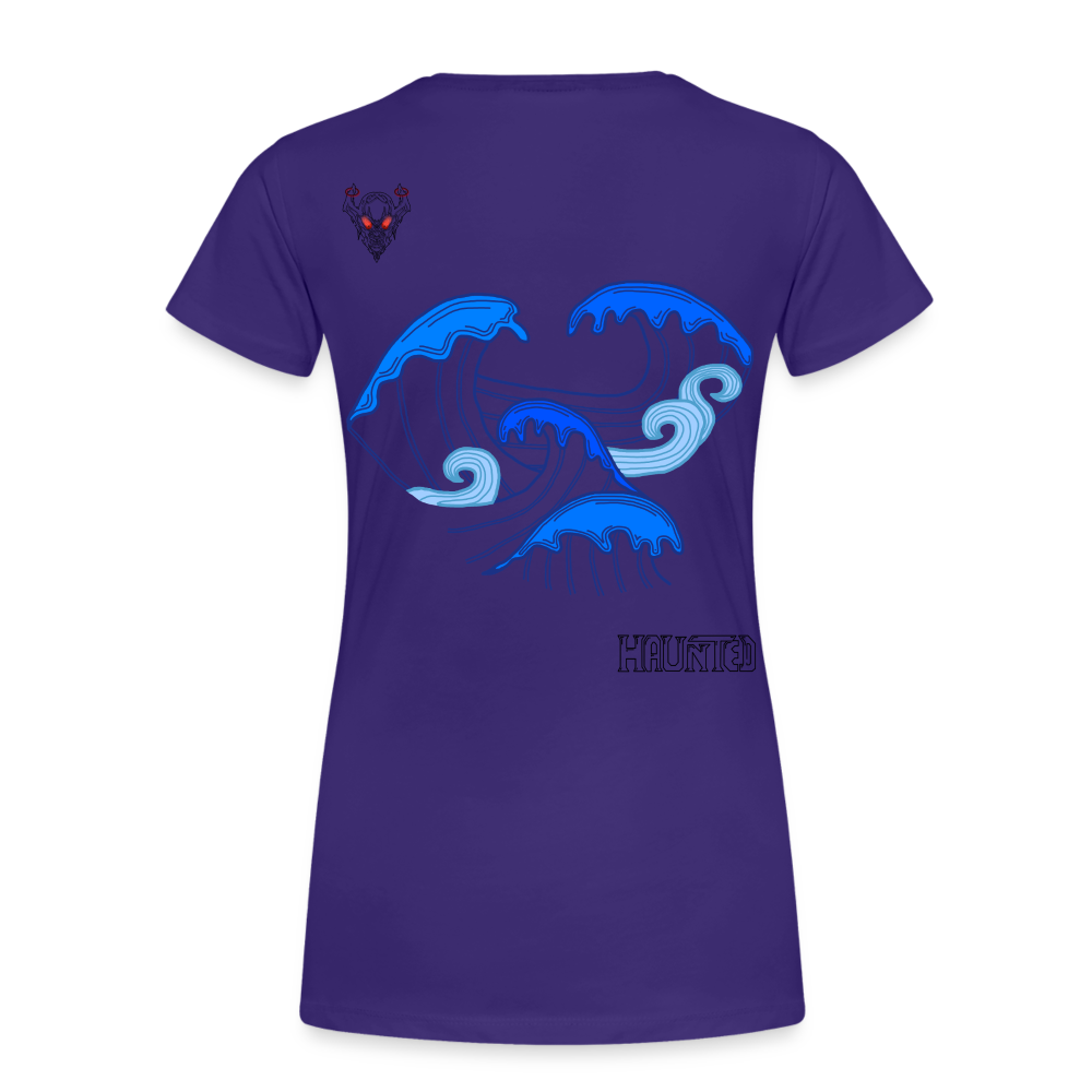 Woman T-Shirt Waves clean Dark - Lila
