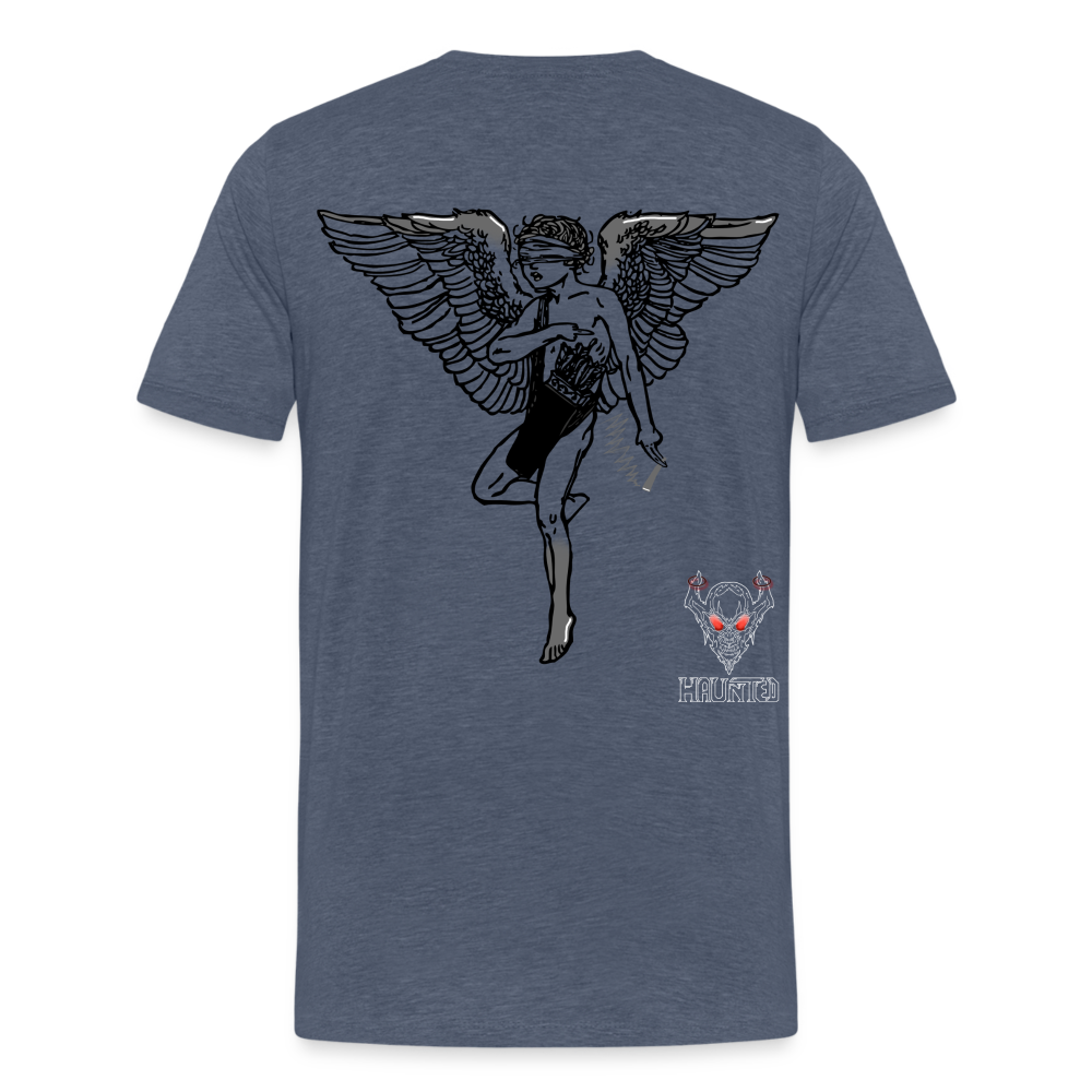 Men T-Shirt Angel - Blau meliert